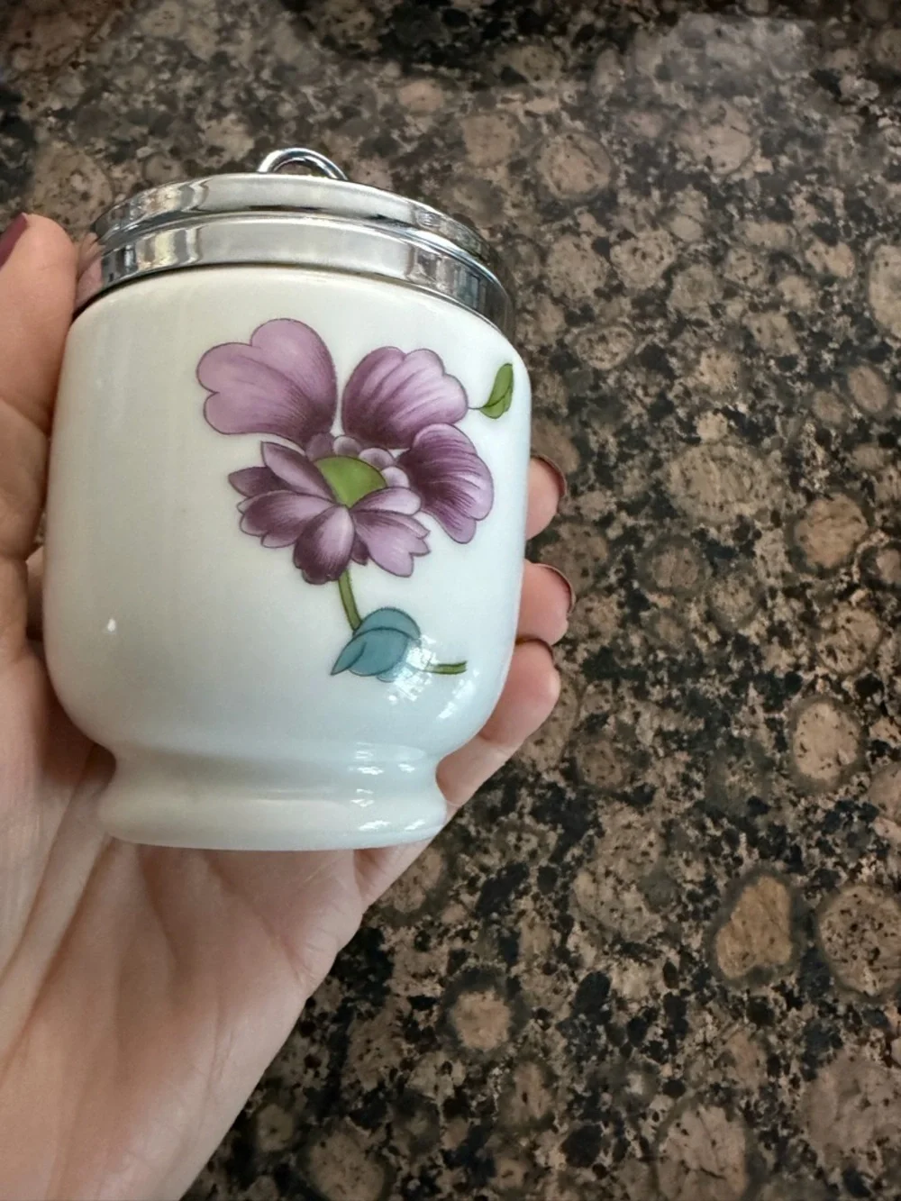 Royal Worcester egg coddler in “Astley” pattern